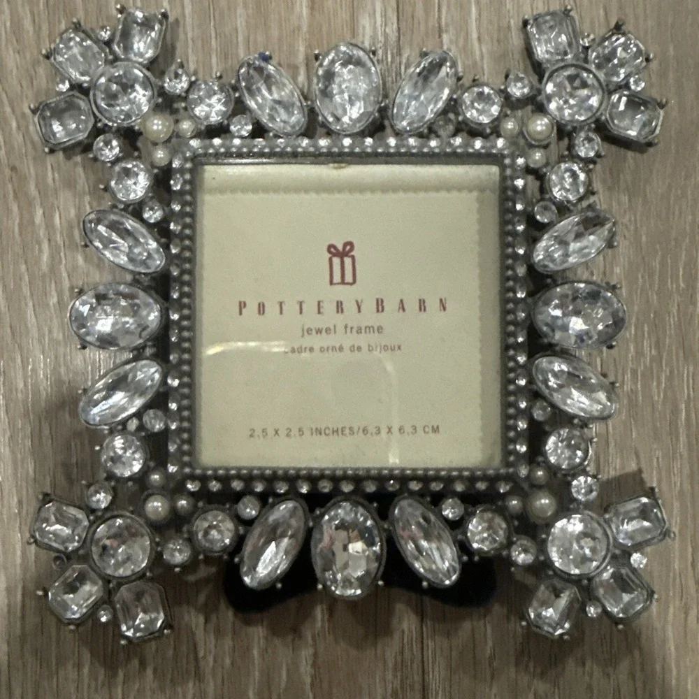 POTTERY BARN w/ORIG TAG JEWELED CRYSTAL RHINESTONE SPARKLE PICTURE PHOTO FRAME
